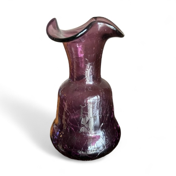 Amethyst Purple Vase Fluted Rim - Picture 3 of 7